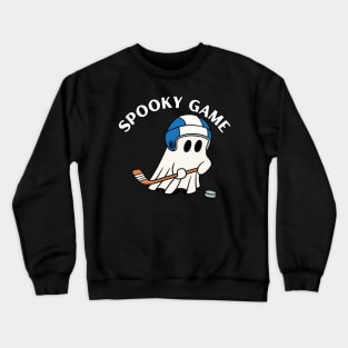 Spooky game, ghost playing hockey. Halloween Crewneck Sweatshirt